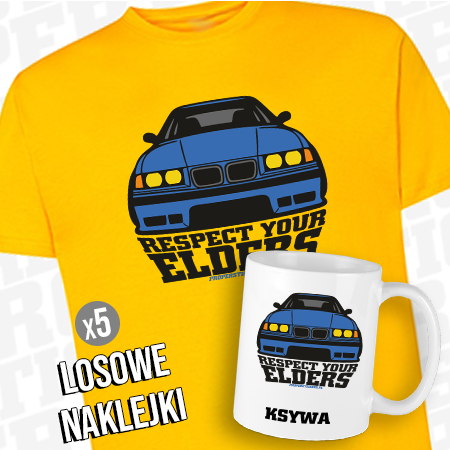 ZESTAW BMW E36 - Koszulka + Kubek + naklejki